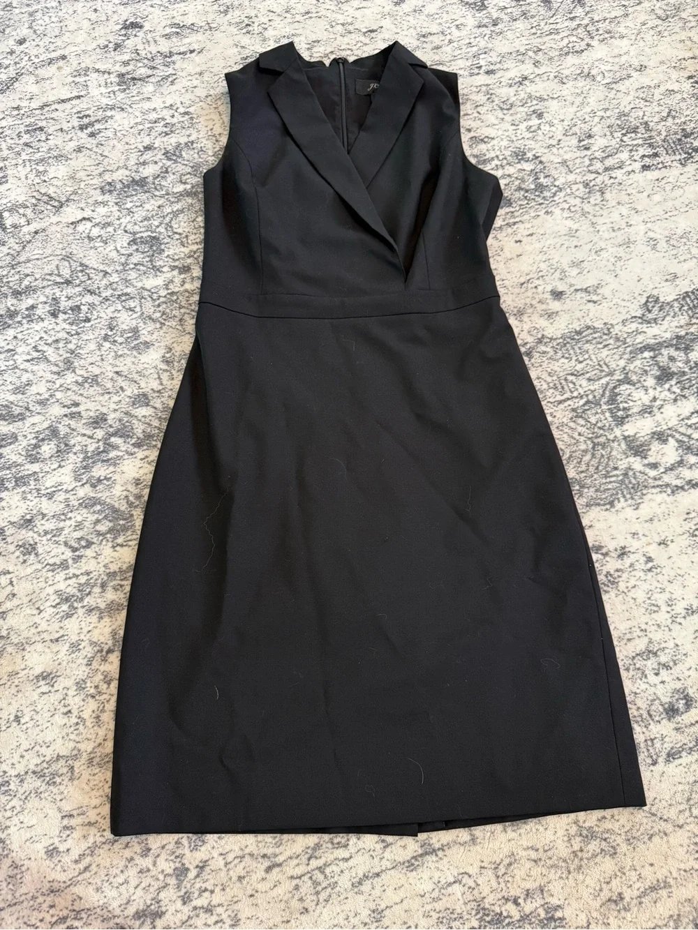 J. Crew Black Sleeveless V-Neck Sheath Dress
